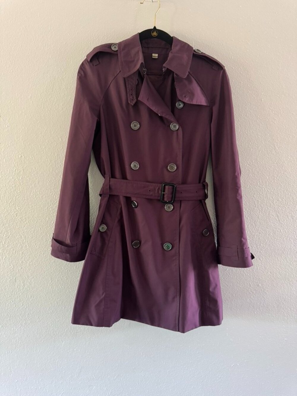 Purple Plum Burberry Trench Coat with Removable Interior - Picture 2 of 13